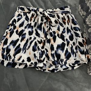 Cheetah print paper bag shorts